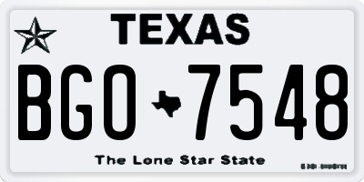 TX license plate BGO7548