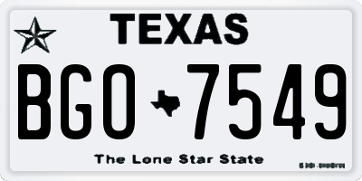 TX license plate BGO7549