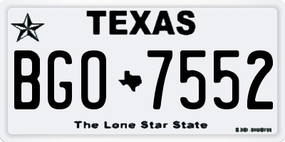 TX license plate BGO7552