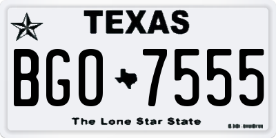 TX license plate BGO7555