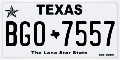 TX license plate BGO7557