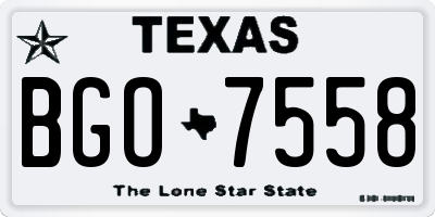 TX license plate BGO7558