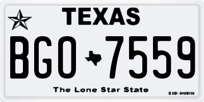 TX license plate BGO7559