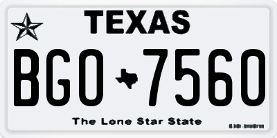 TX license plate BGO7560