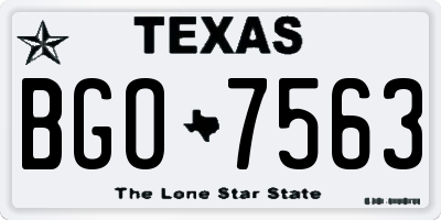 TX license plate BGO7563