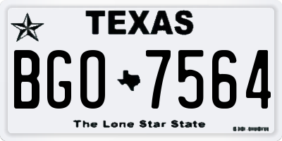 TX license plate BGO7564