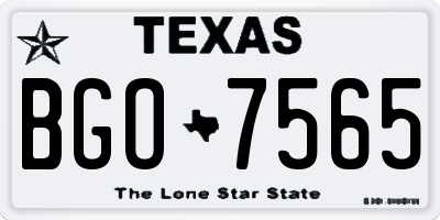 TX license plate BGO7565