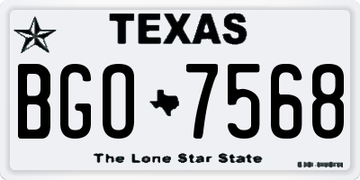 TX license plate BGO7568