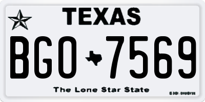 TX license plate BGO7569