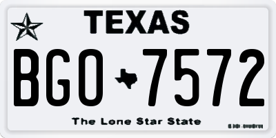 TX license plate BGO7572