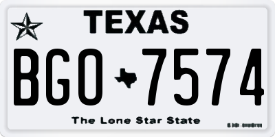 TX license plate BGO7574