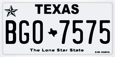 TX license plate BGO7575