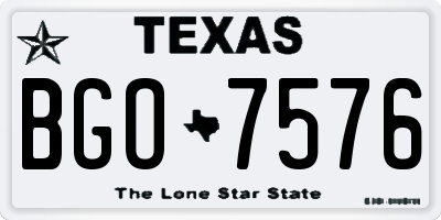 TX license plate BGO7576