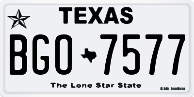 TX license plate BGO7577