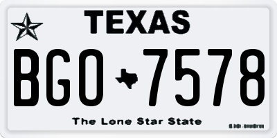 TX license plate BGO7578