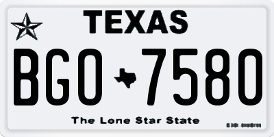 TX license plate BGO7580