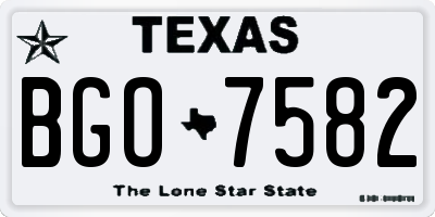TX license plate BGO7582