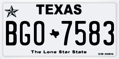 TX license plate BGO7583