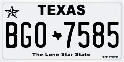 TX license plate BGO7585