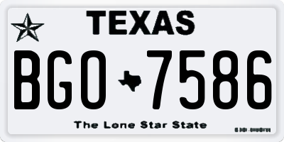TX license plate BGO7586