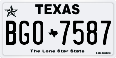 TX license plate BGO7587