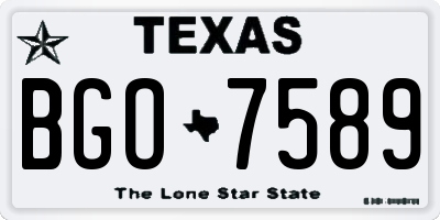 TX license plate BGO7589
