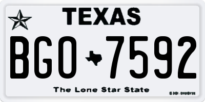 TX license plate BGO7592