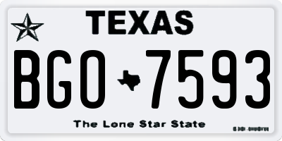 TX license plate BGO7593