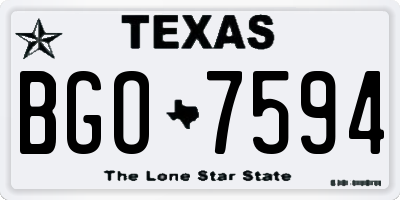 TX license plate BGO7594