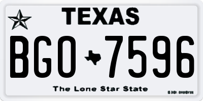 TX license plate BGO7596