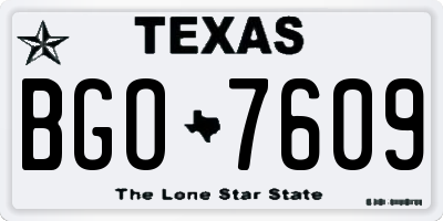 TX license plate BGO7609
