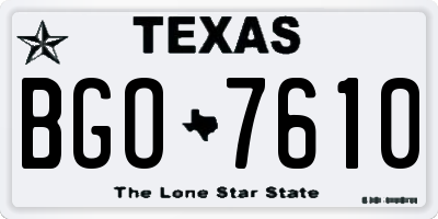 TX license plate BGO7610