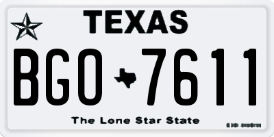 TX license plate BGO7611