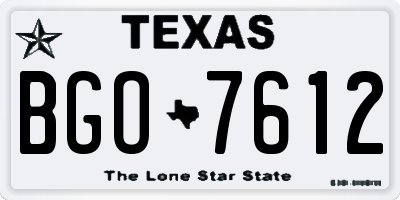 TX license plate BGO7612