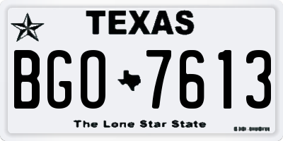 TX license plate BGO7613