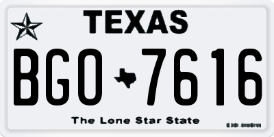 TX license plate BGO7616