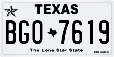 TX license plate BGO7619