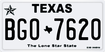TX license plate BGO7620