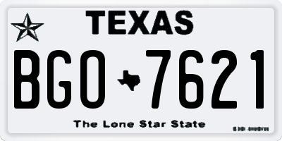 TX license plate BGO7621