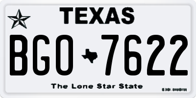 TX license plate BGO7622
