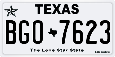 TX license plate BGO7623