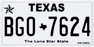 TX license plate BGO7624