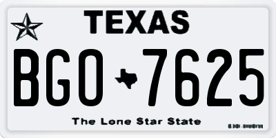TX license plate BGO7625