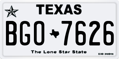 TX license plate BGO7626