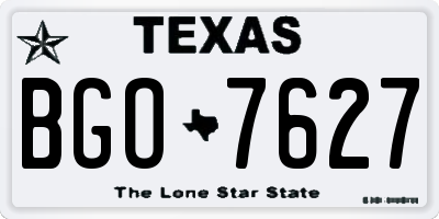 TX license plate BGO7627