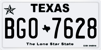TX license plate BGO7628