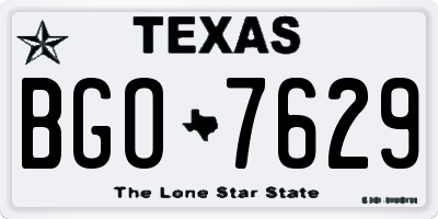 TX license plate BGO7629