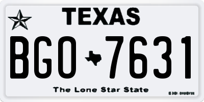 TX license plate BGO7631
