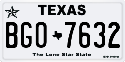 TX license plate BGO7632