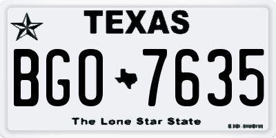 TX license plate BGO7635